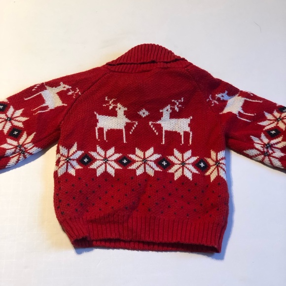 Janie and Jack Red Reindeer Fair Isle Sweater Size 12-18 Months NWOT - Picture 11 of 13
